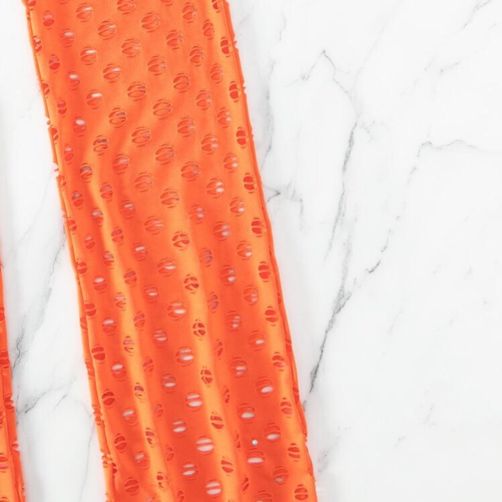 Orange Mesh Women's Pants - Picture 7 of 9